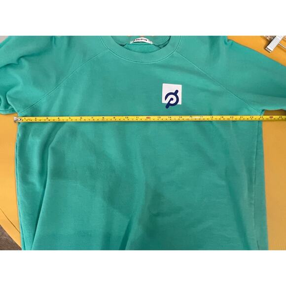 Peloton Terry Cloth Teal Green Graphic Crewneck Pullover Sweatshirt Size Large - Picture 5 of 7